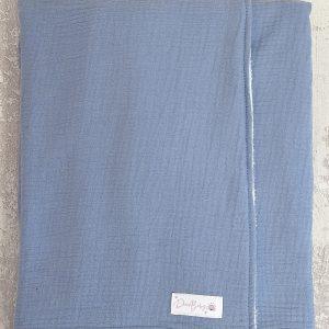 manta rizo de bambú muselina azul