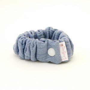 pulsera de lactancia muselina azul
